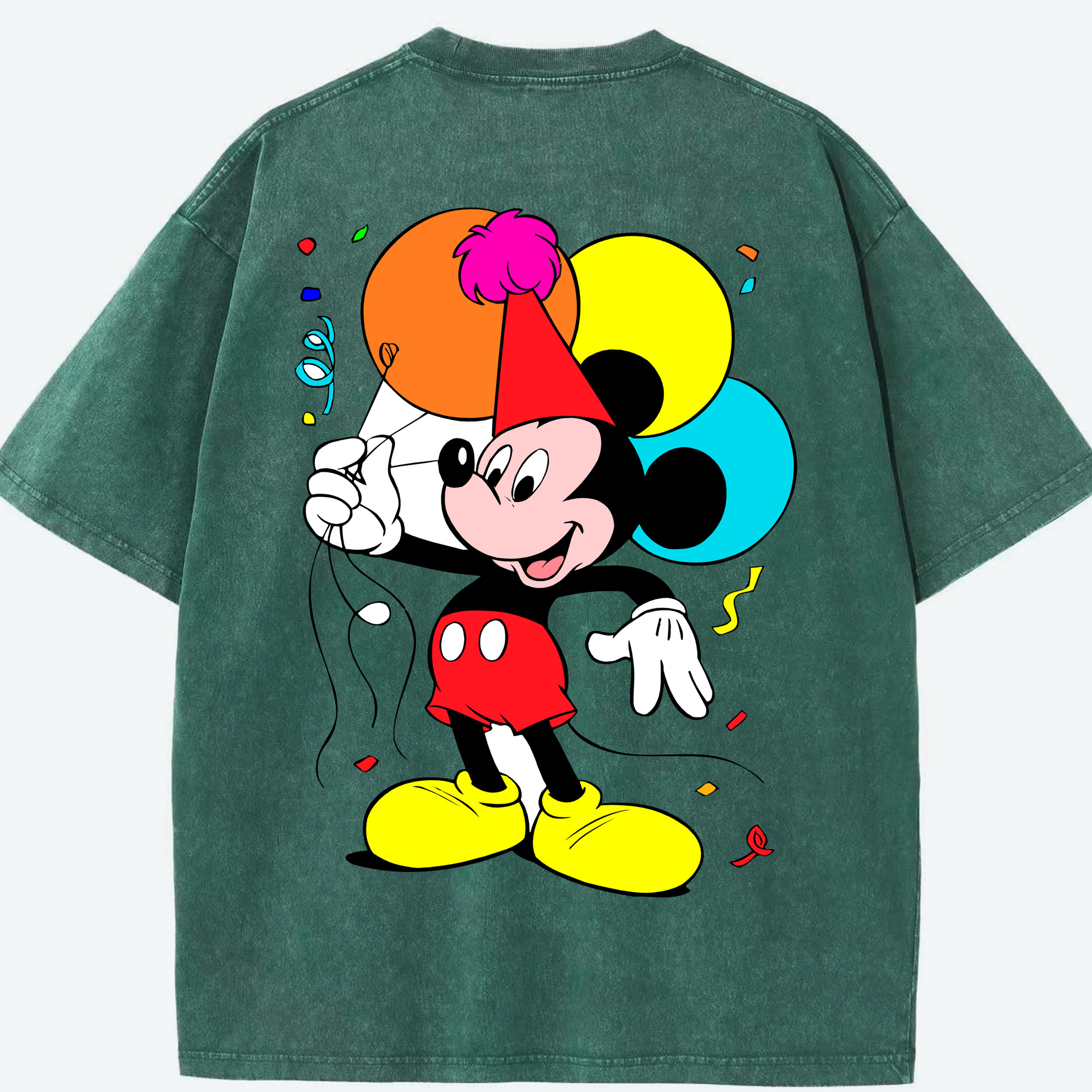（画像用） ミッキーマウス Mickey Mouse 綿100% ヴィンテージ風 半袖Tシャツ（背面プリント）